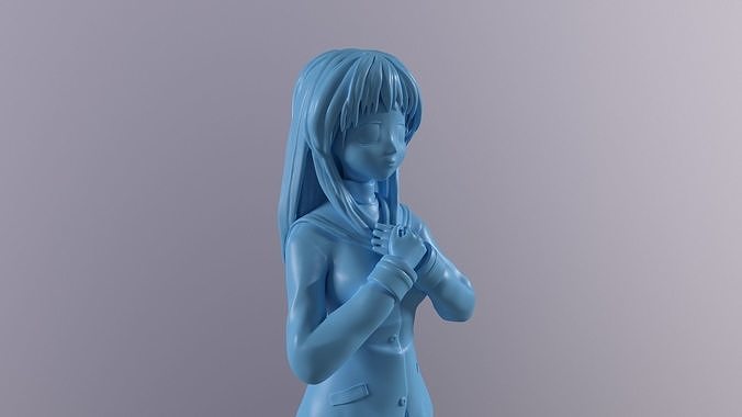 Female anime girl 3D print model