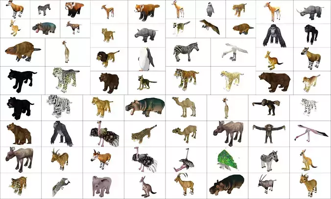 Collection 77 model Lowpoly Animal