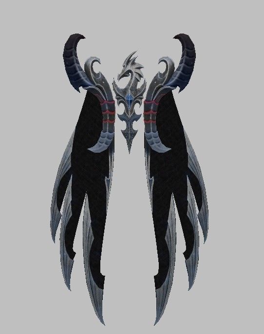 Black dragon cape Low-poly 3D model_14