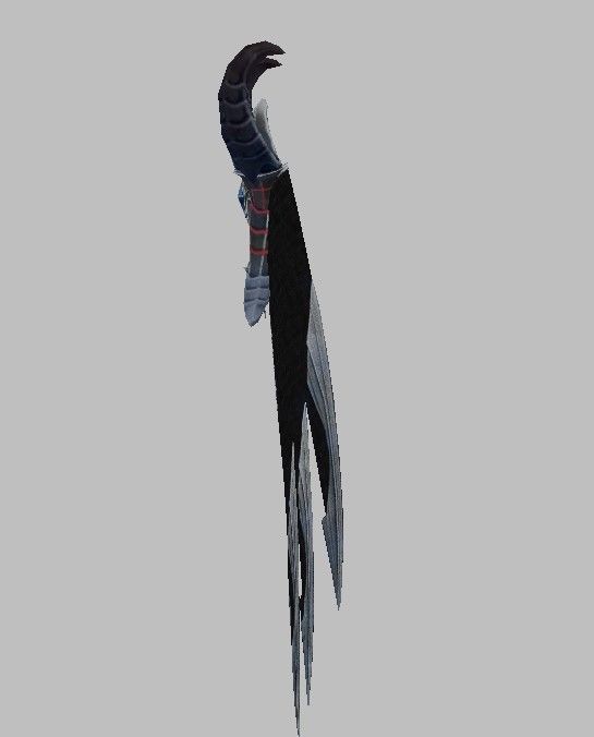 Black dragon cape Low-poly 3D model_15