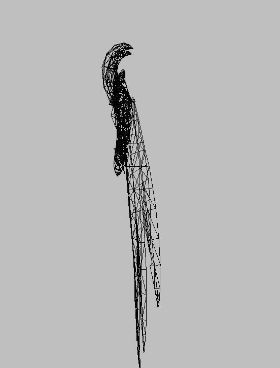 Black dragon cape Low-poly 3D model_11