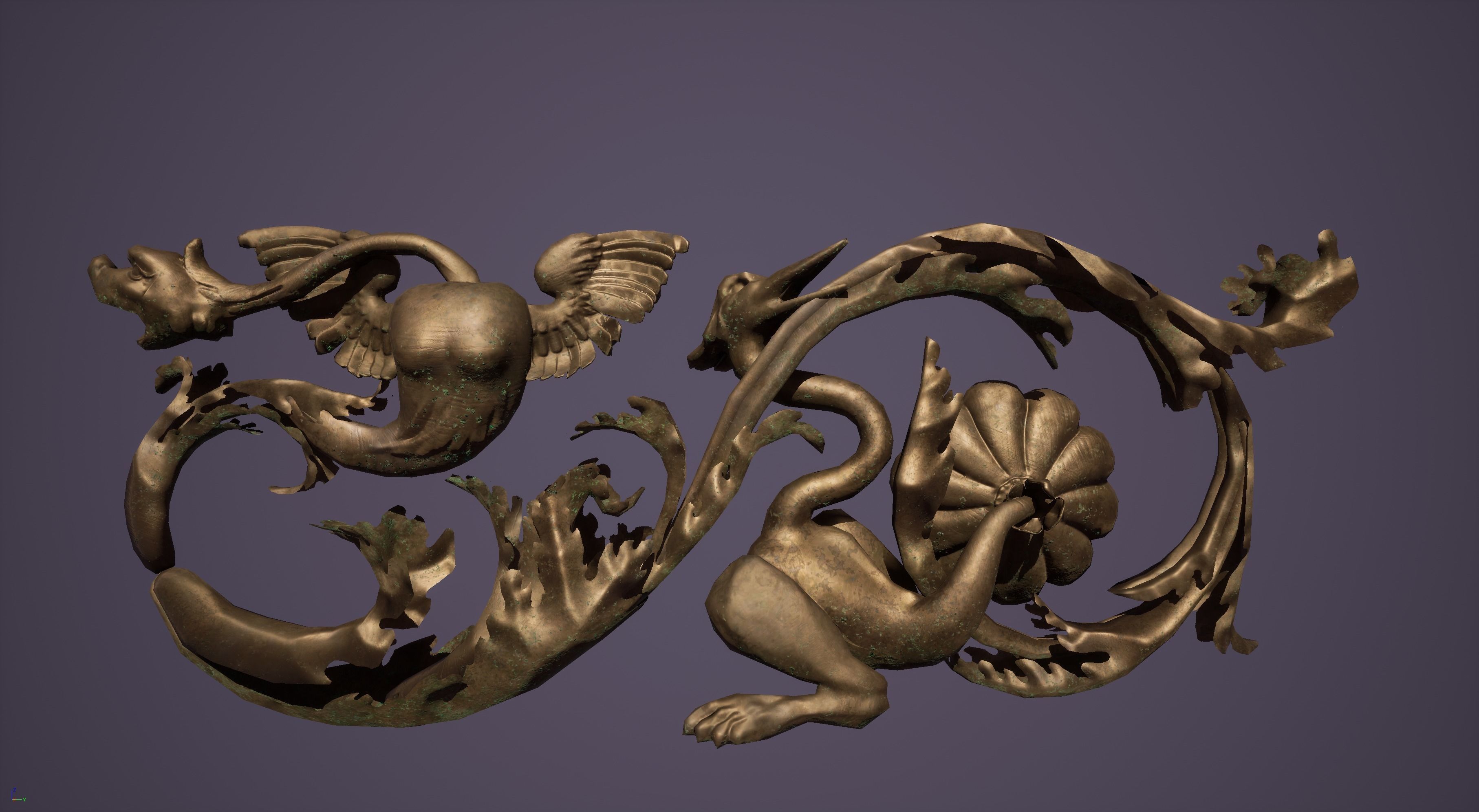 Grotesque edge decor kit bash set  Low-poly 3D model_4
