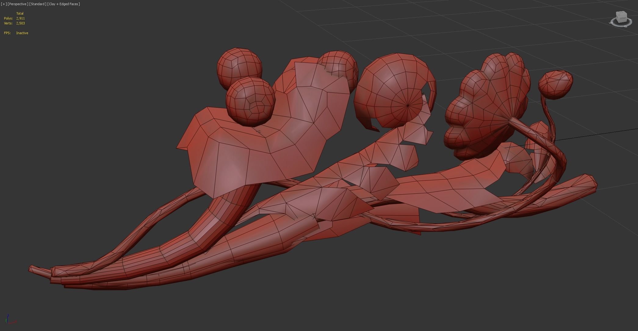 Grotesque edge decor kit bash set  Low-poly 3D model_19