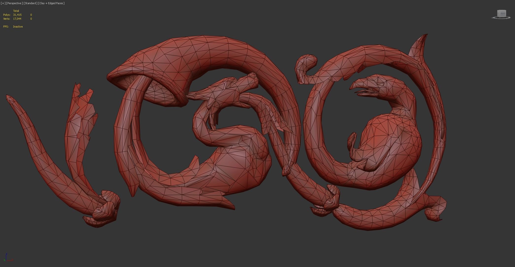 Grotesque edge decor kit bash set  Low-poly 3D model_8