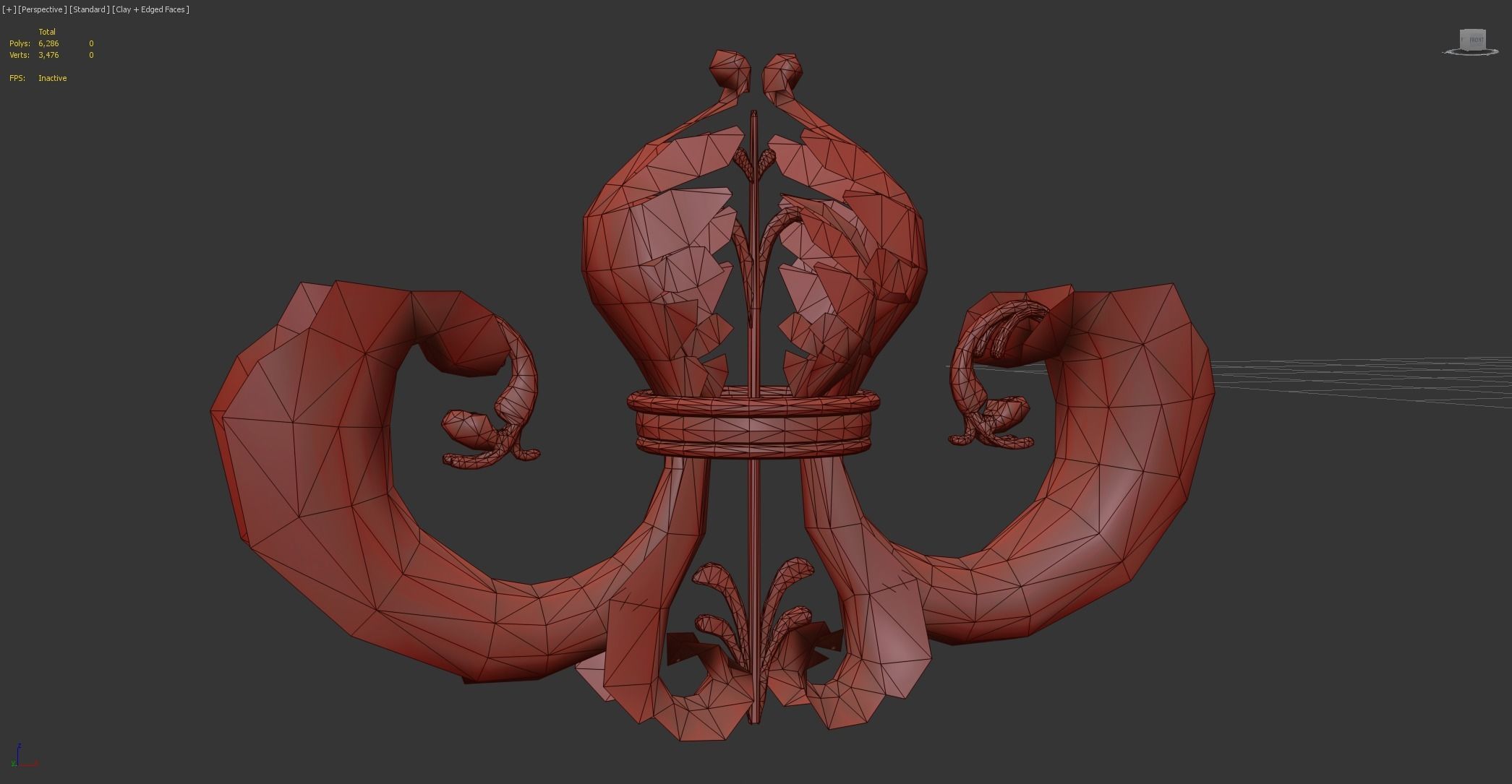 Grotesque edge decor kit bash set  Low-poly 3D model_16
