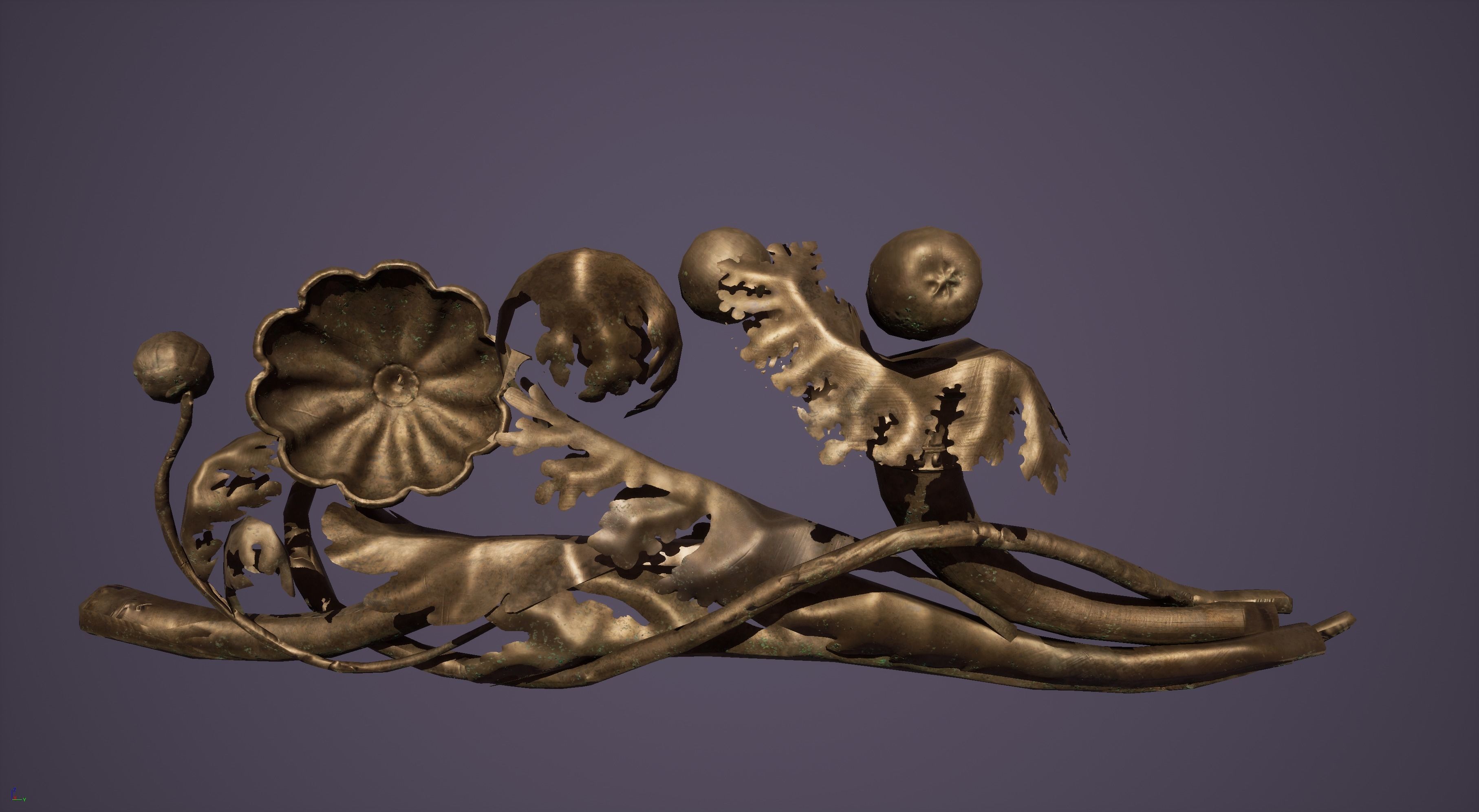 Grotesque edge decor kit bash set  Low-poly 3D model_17