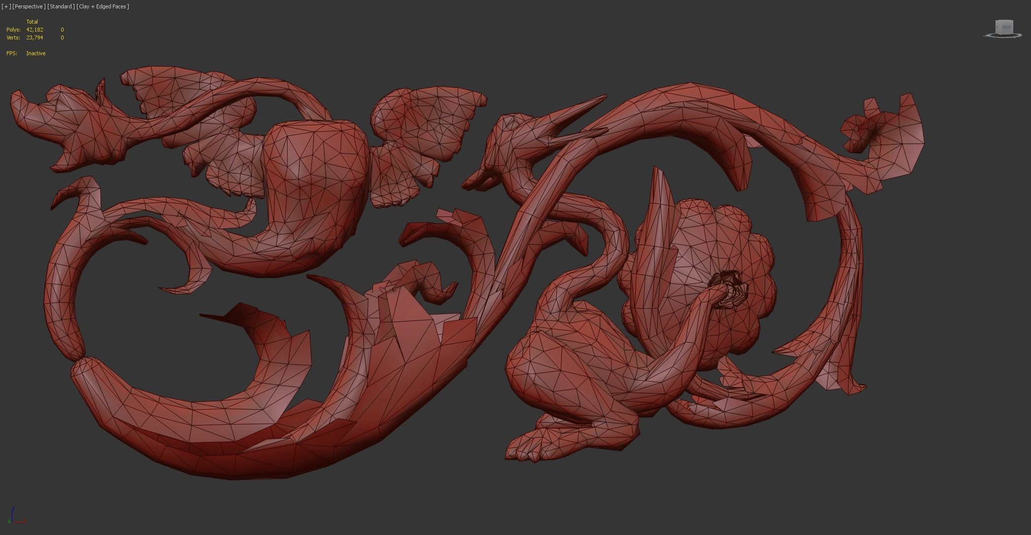 Grotesque edge decor kit bash set  Low-poly 3D model_5