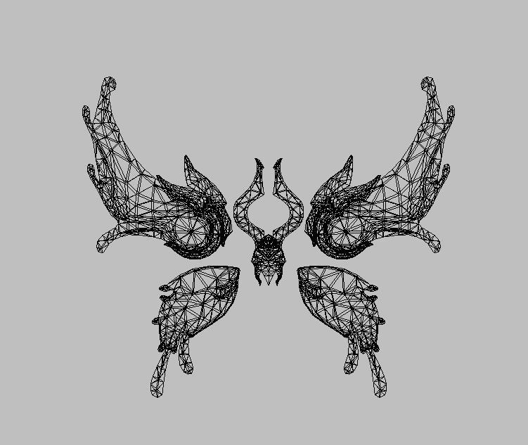 Blue Wing Low-poly 3D model_8