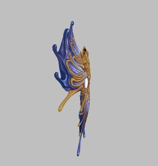 Blue Wing Low-poly 3D model_12