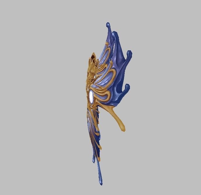 Blue Wing Low-poly 3D model_10