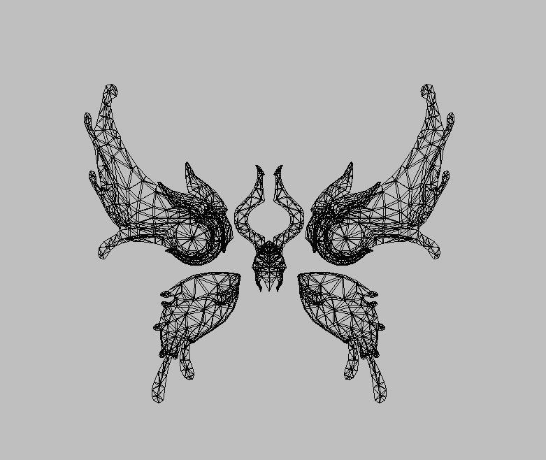 Blue Wing Low-poly 3D model_4