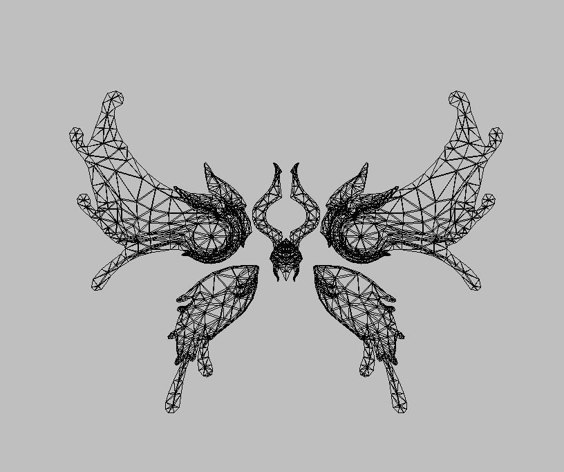 Blue Wing Low-poly 3D model_6