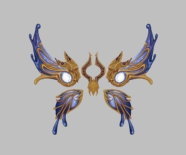 Blue Wing Low-poly 3D model