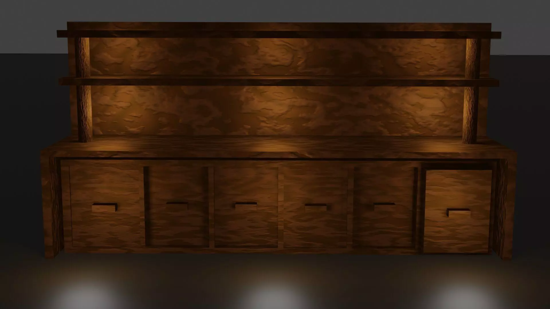 Chest of drawers  Low-poly 3D model_0