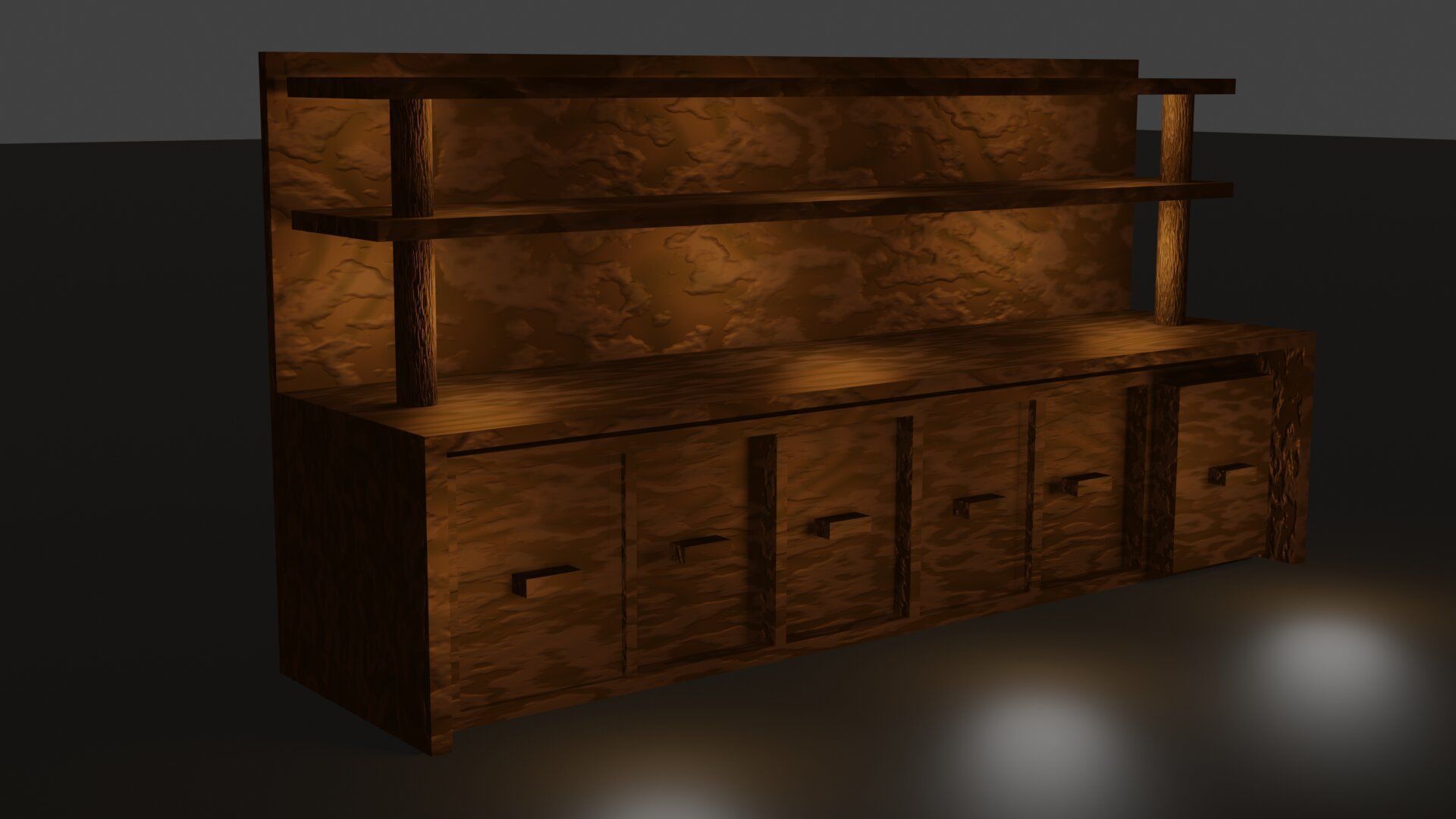 Chest of drawers  Low-poly 3D model_1
