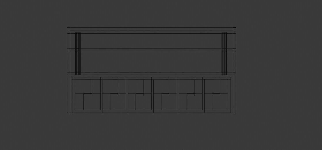 Chest of drawers  Low-poly 3D model_5