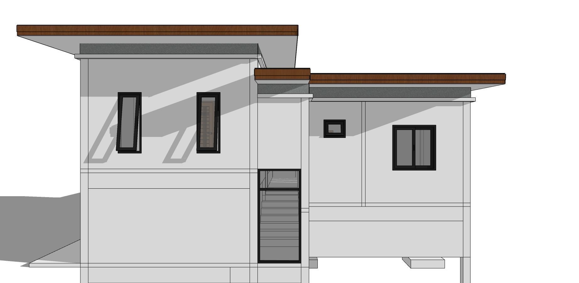 Modern House T1 3D model_2
