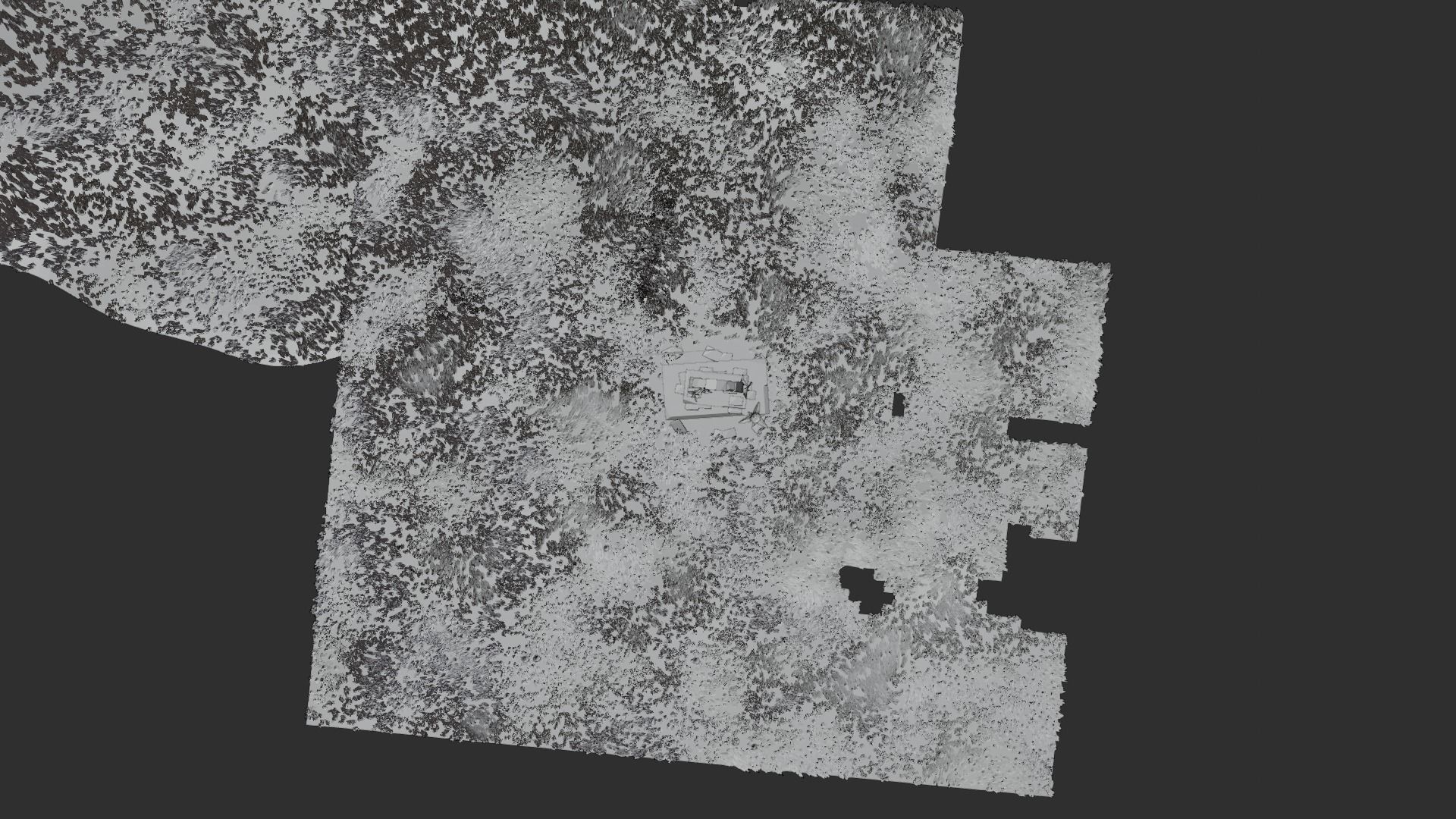 portal tombstone in middle of grassy field Low-poly 3D model_6