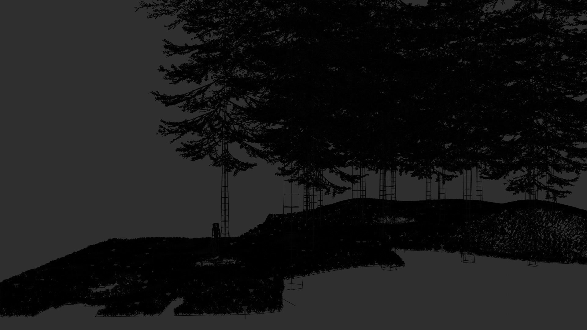 portal tombstone in middle of grassy field Low-poly 3D model_15