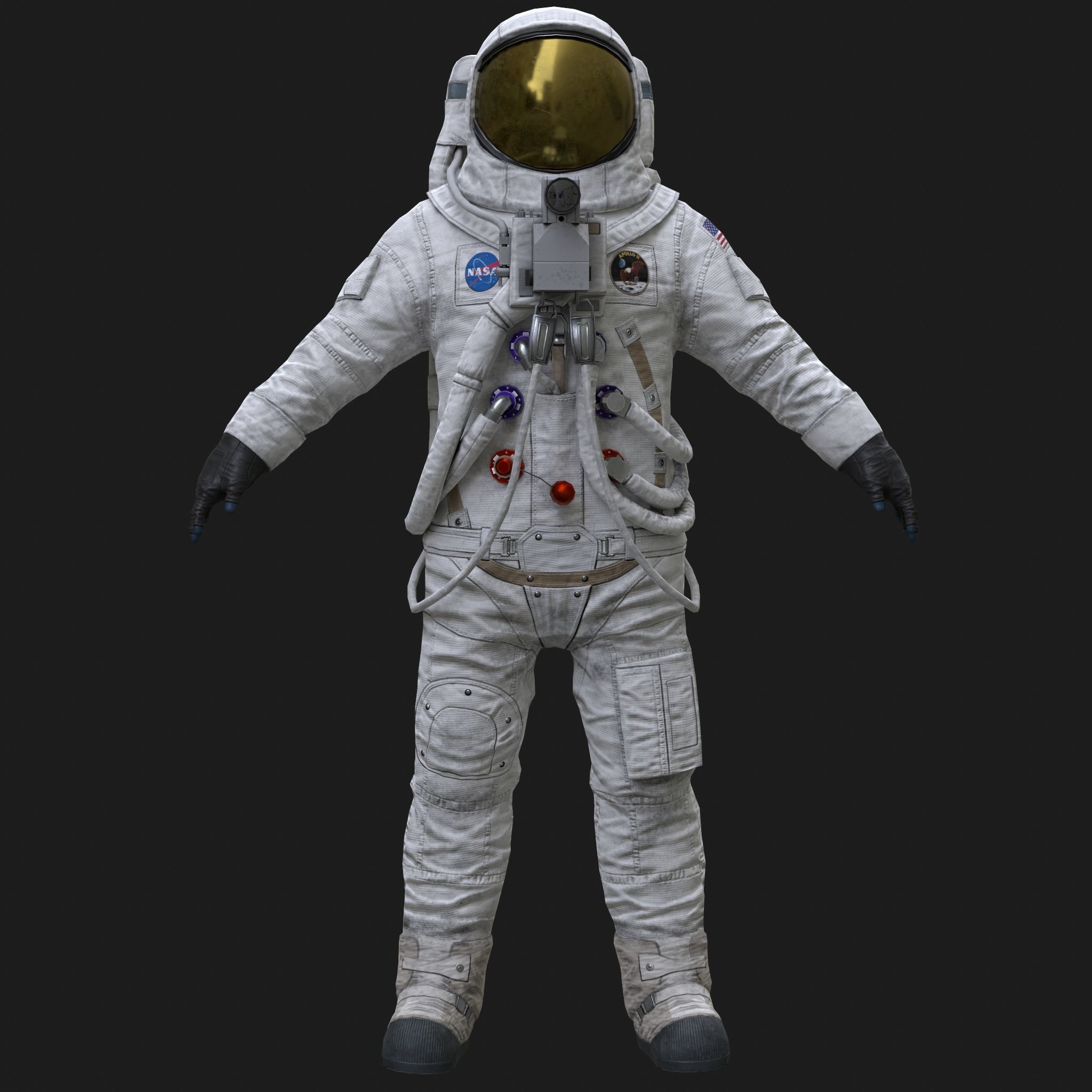 CS03 Space Suit FULL VERSION Low-poly 3D model_7