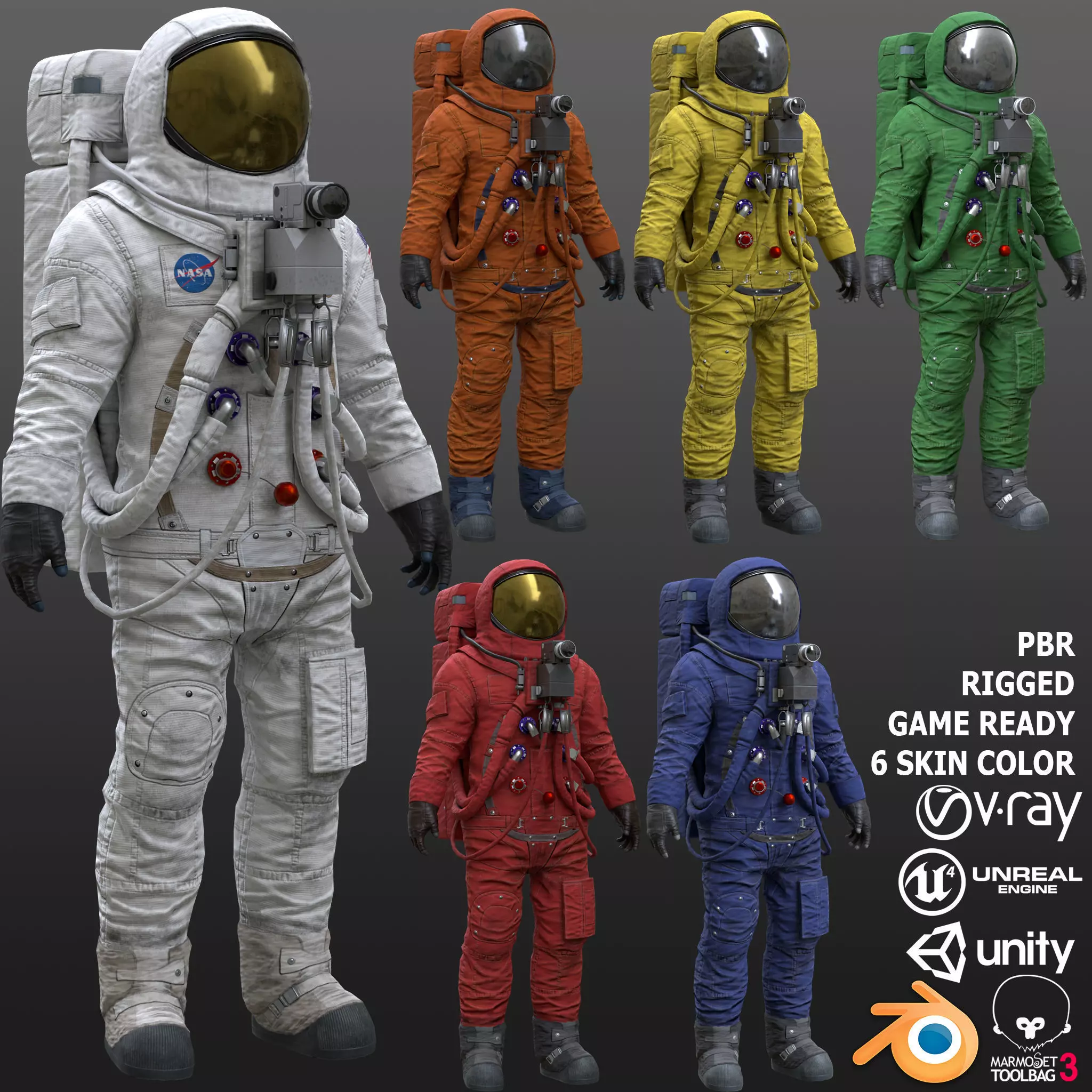 CS03 Space Suit FULL VERSION Low-poly 3D model_0