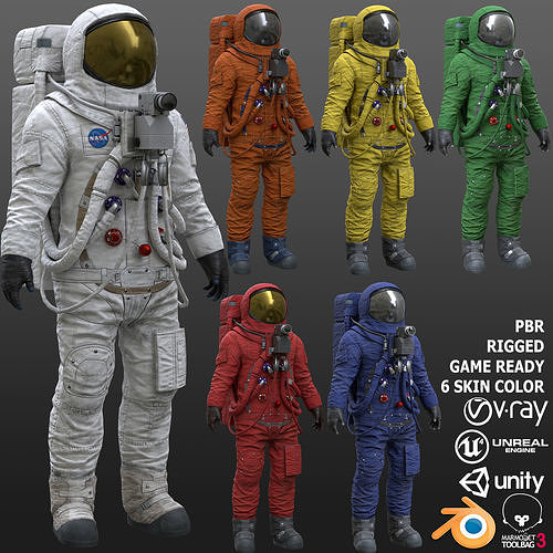 CS03 Space Suit FULL VERSION Low-poly 3D model