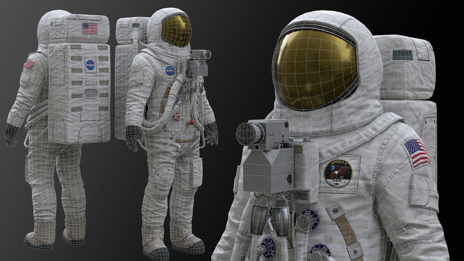 CS03 Space Suit FULL VERSION Low-poly 3D model_18