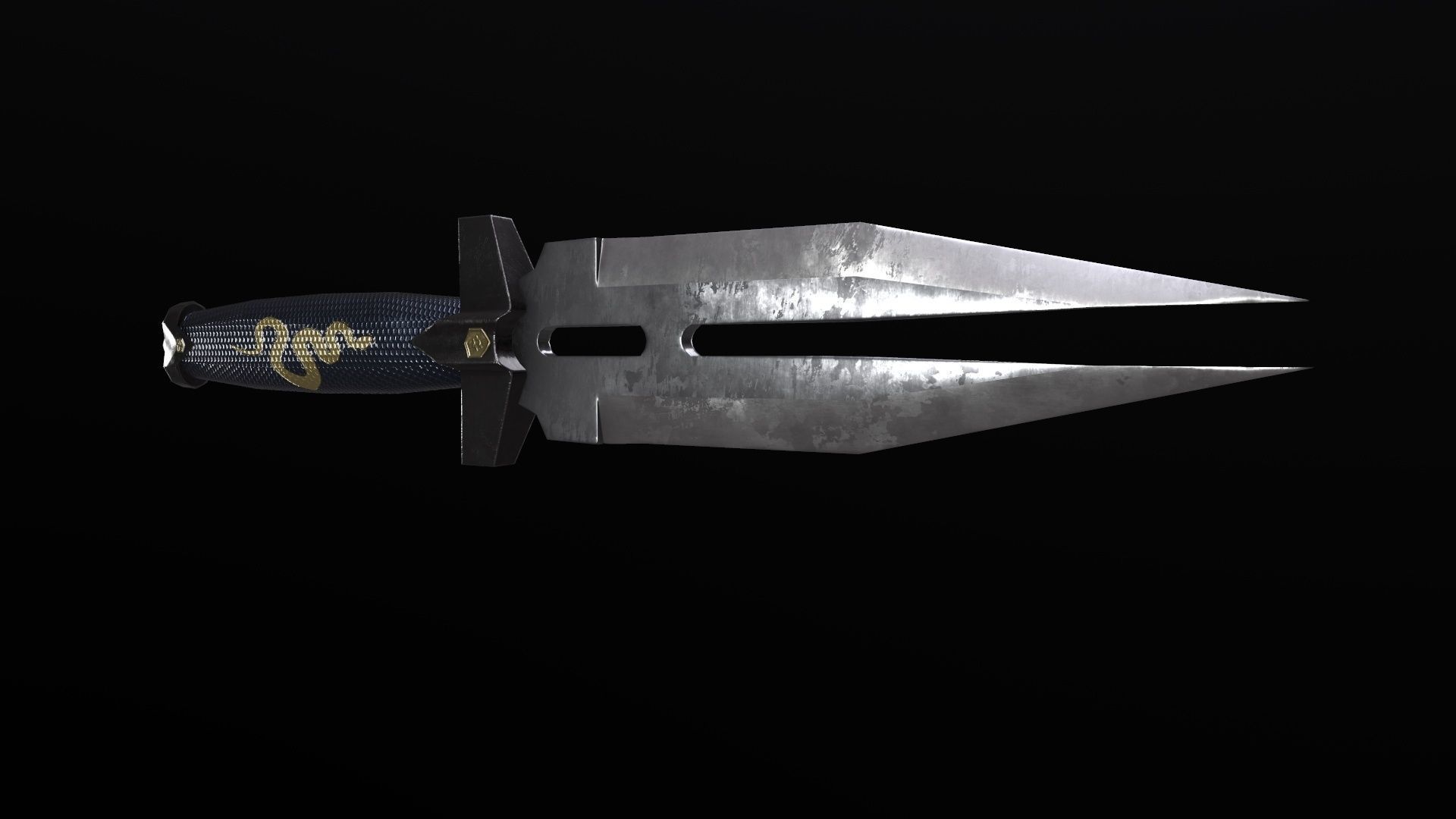 Knife Double Shadow Low-poly 3D model_5