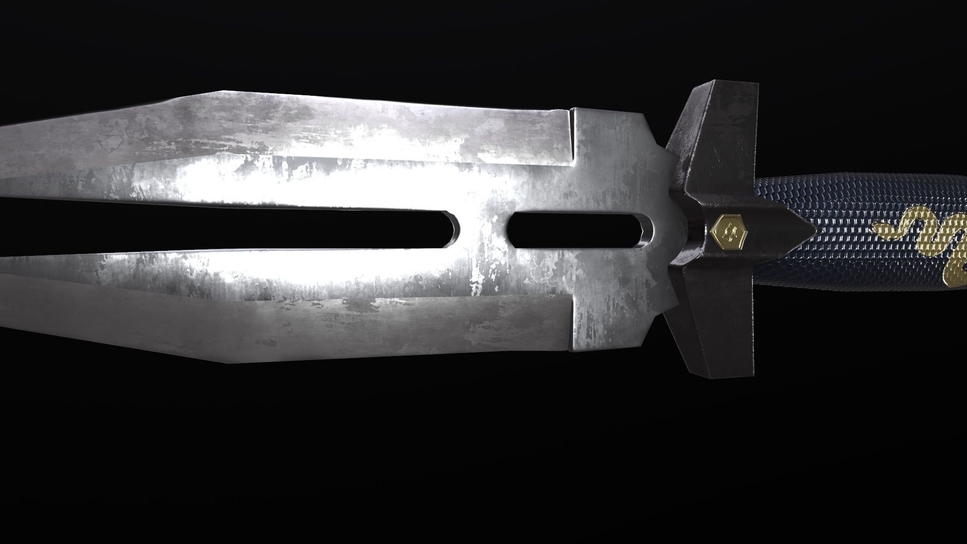 Knife Double Shadow Low-poly 3D model_3