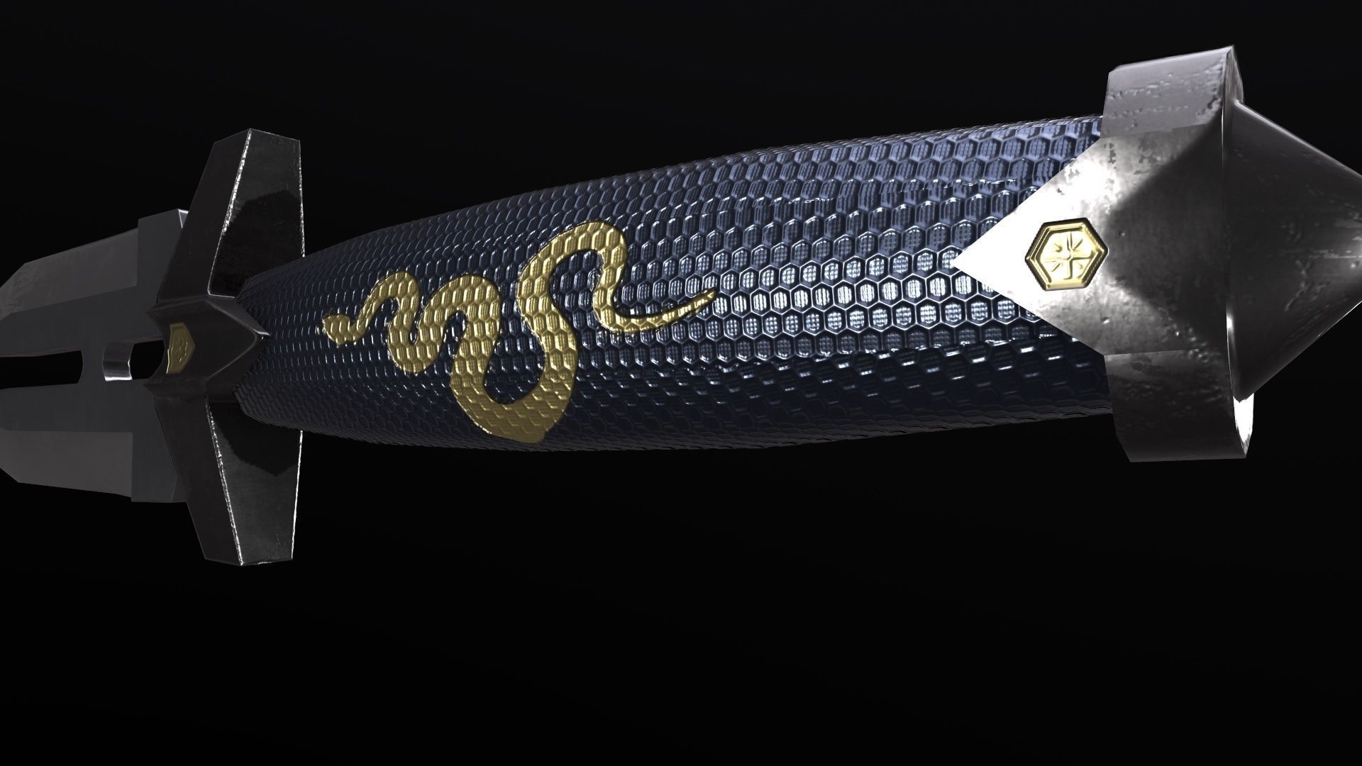 Knife Double Shadow Low-poly 3D model_2