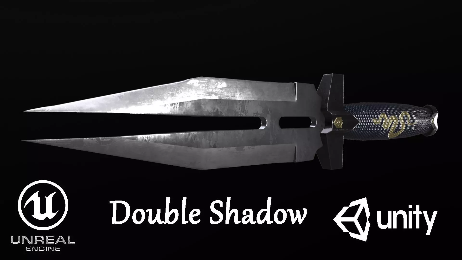 Knife Double Shadow Low-poly 3D model_0