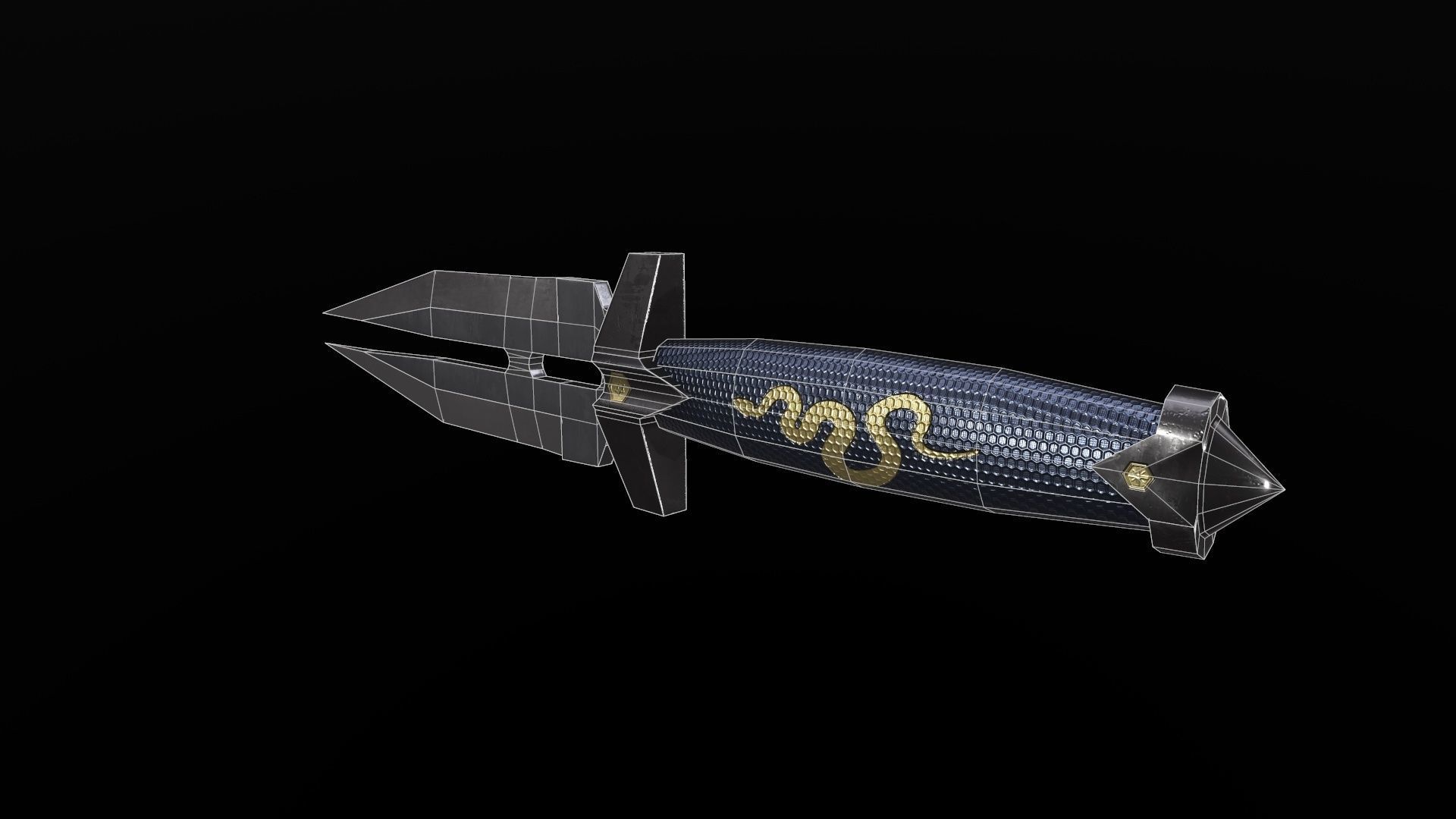 Knife Double Shadow Low-poly 3D model_6