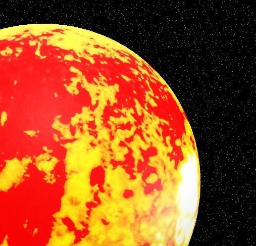 The Sun planet in solar system Low-poly 3D model_1