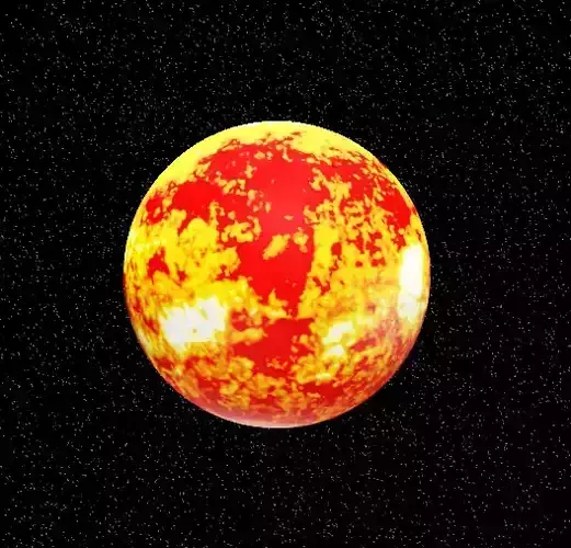 The Sun planet in solar system Low-poly 3D model