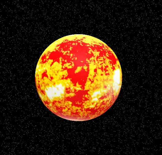 The Sun planet in solar system Low-poly 3D model_0