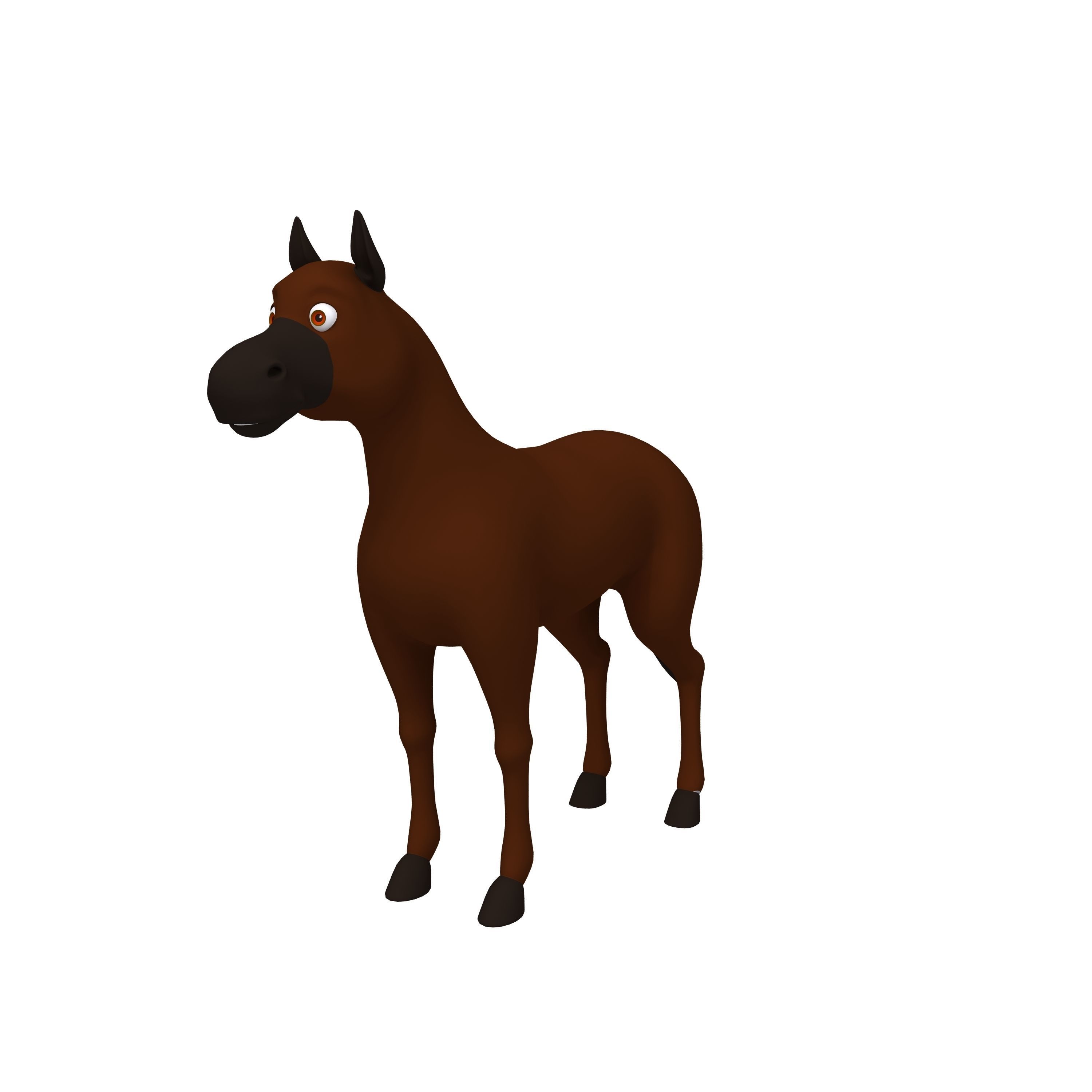 Horse Cartoon 02 3D model_4