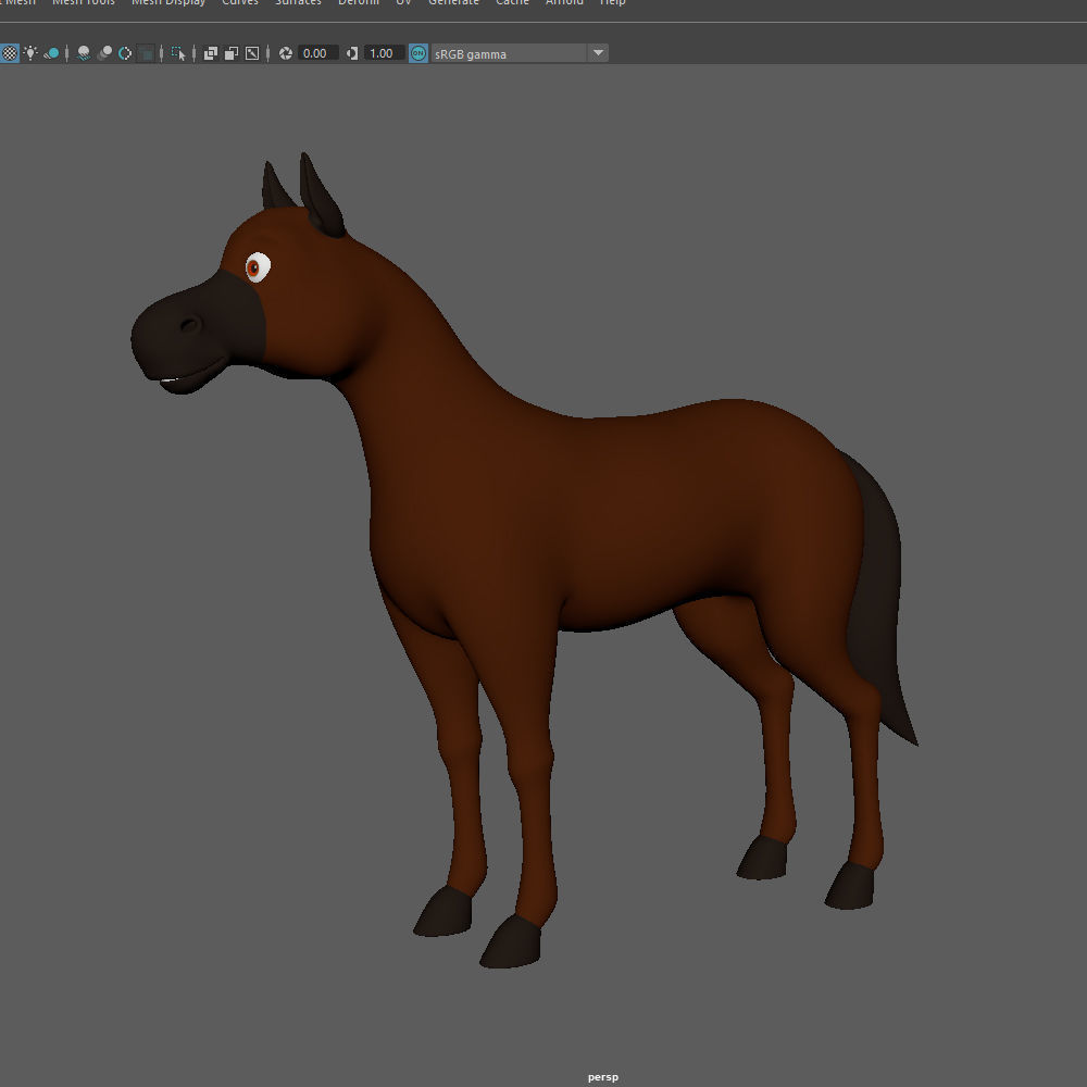 Horse Cartoon 02 3D model_13