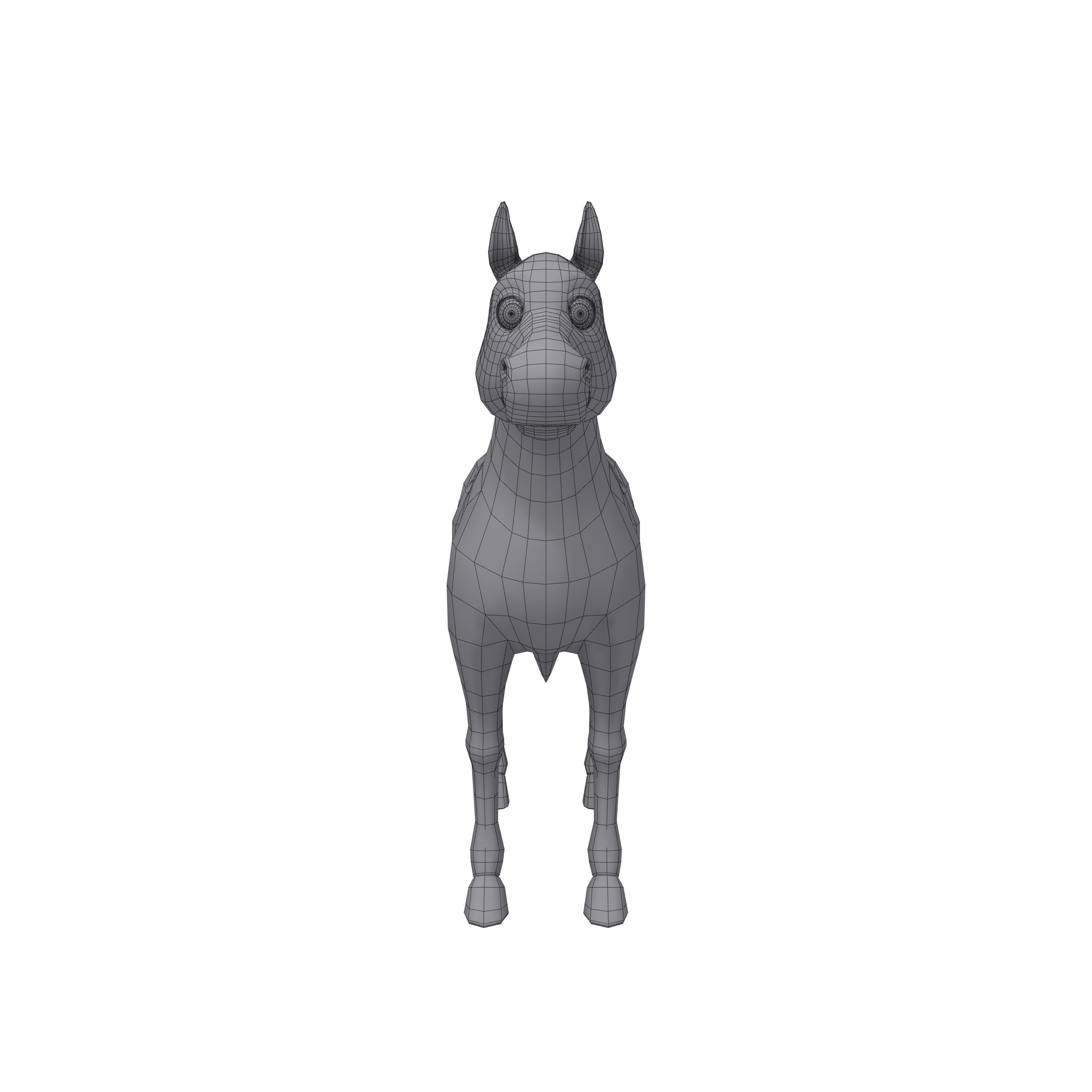 Horse Cartoon 02 3D model_5