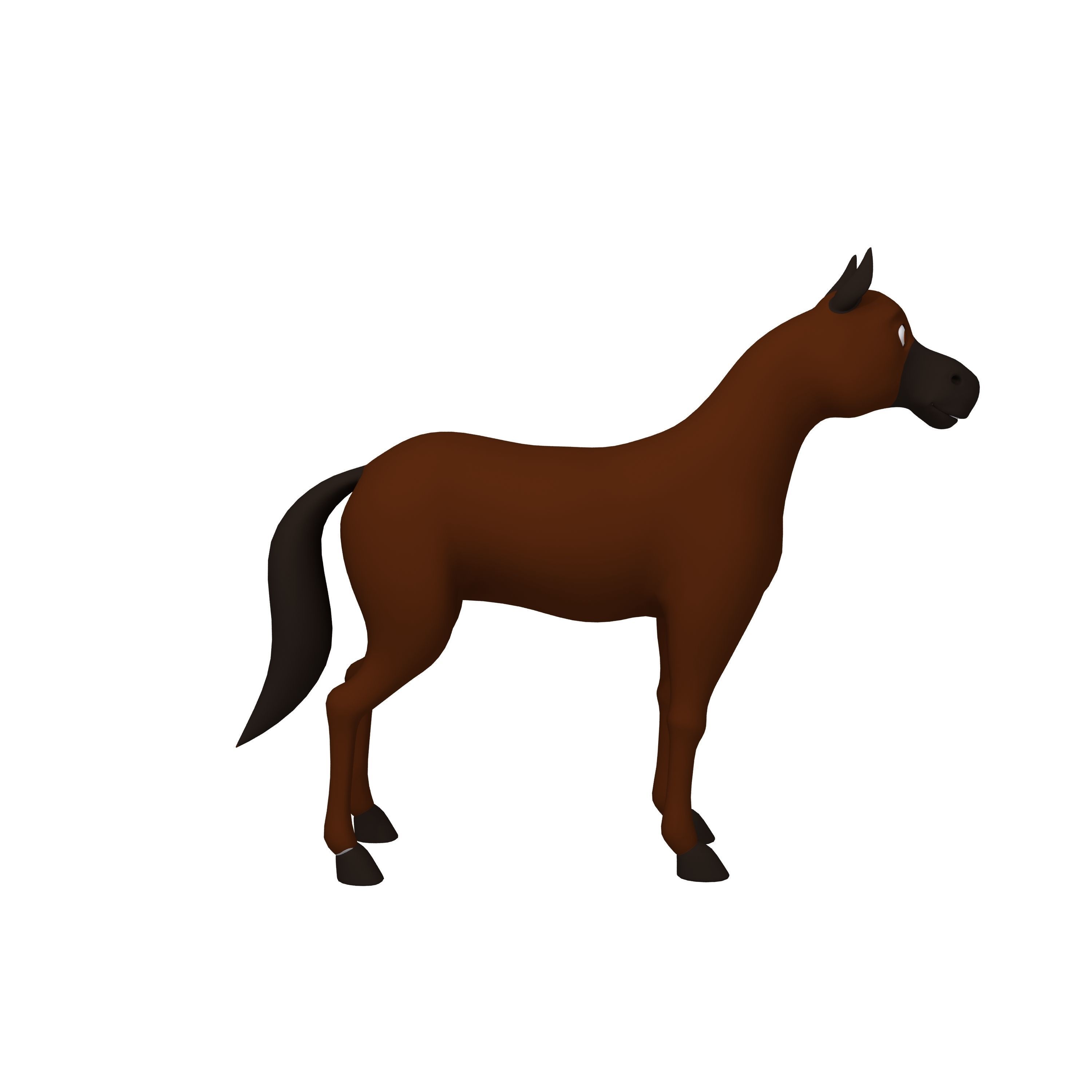 Horse Cartoon 02 3D model_2