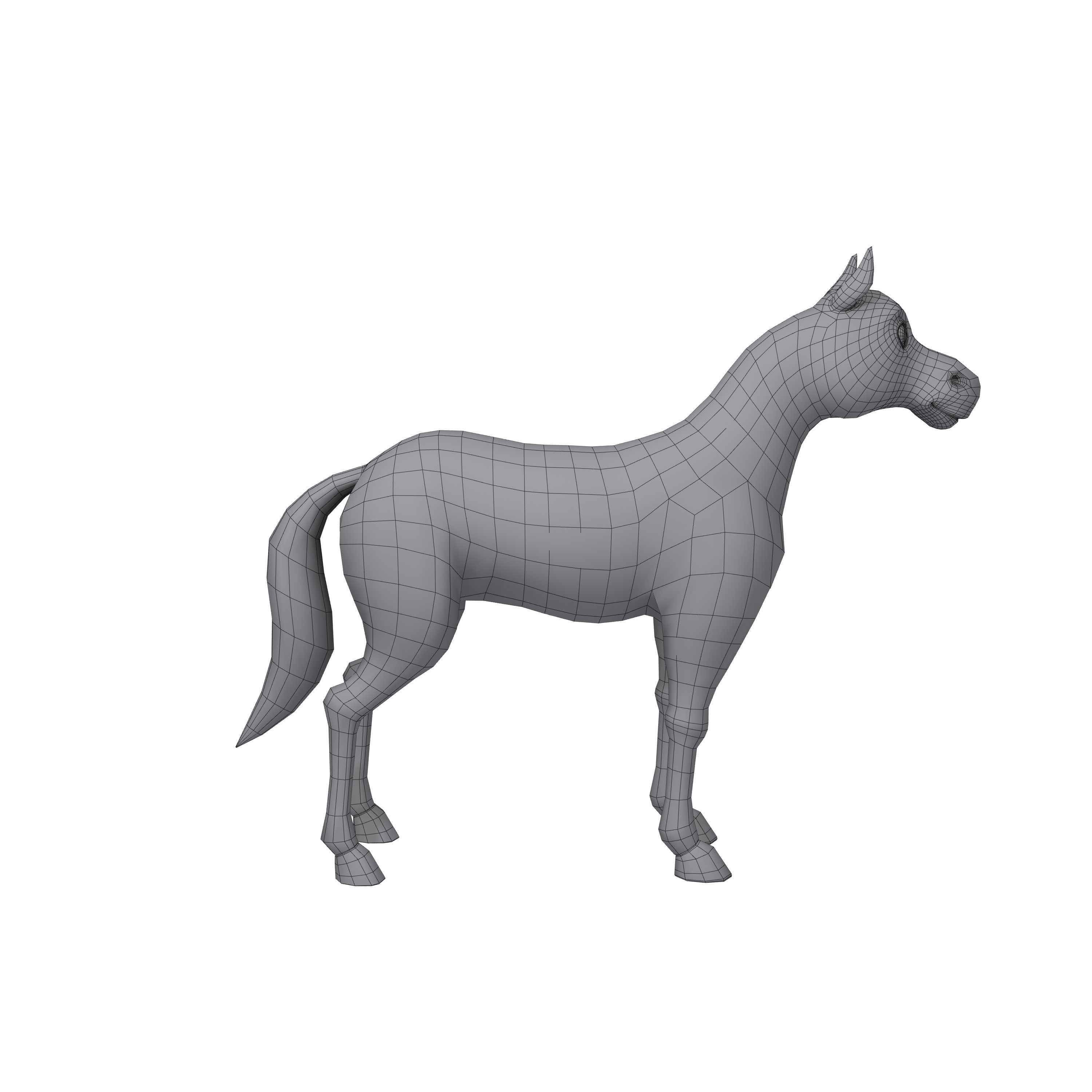 Horse Cartoon 02 3D model_6