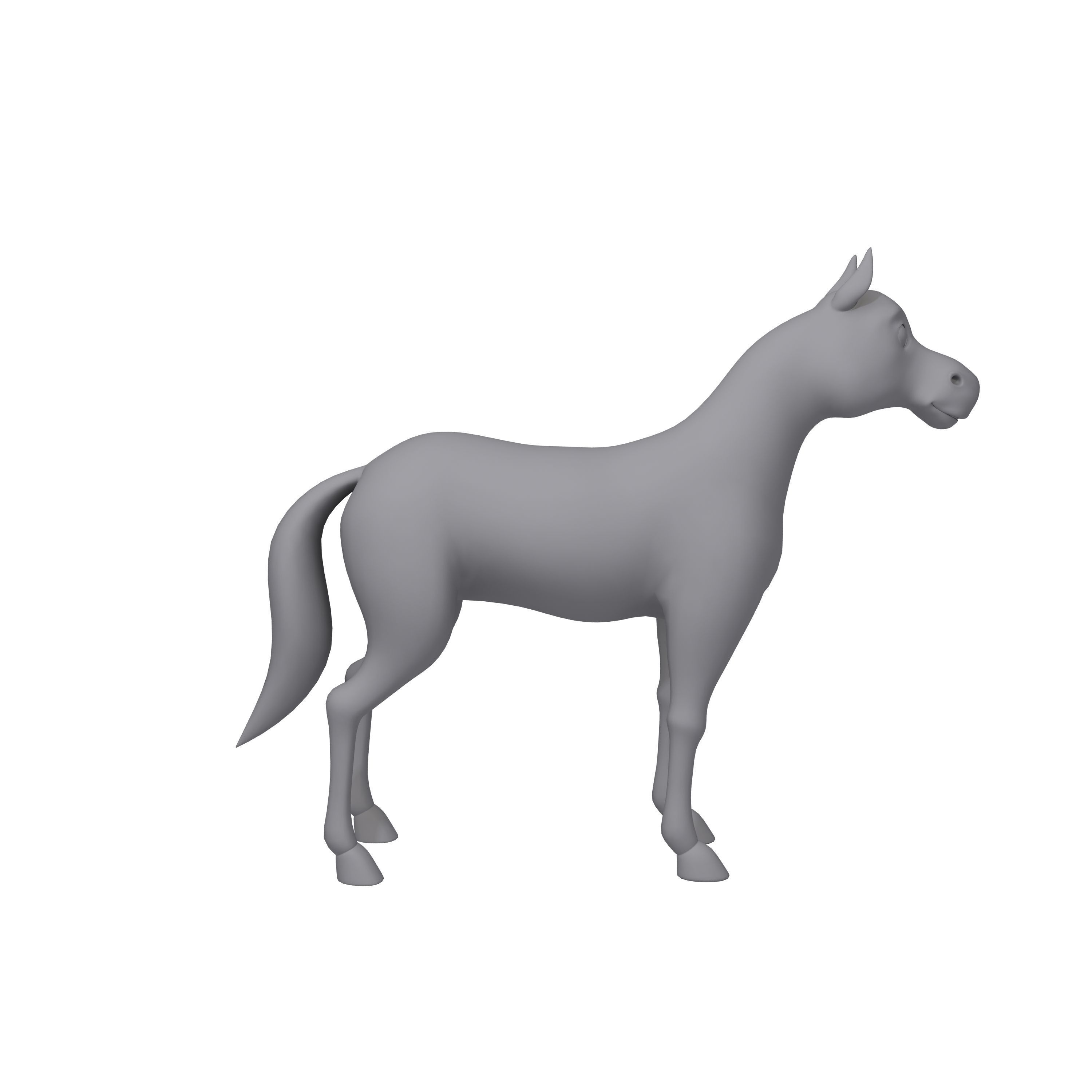 Horse Cartoon 02 3D model_10
