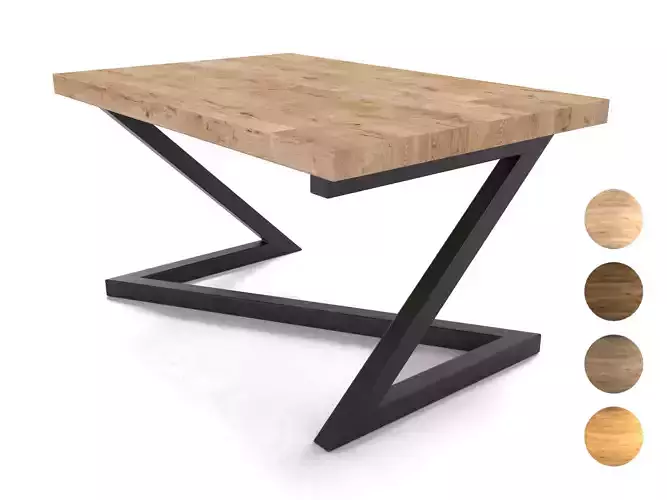 loft table zigzag interior FOUR COLORS 3D model