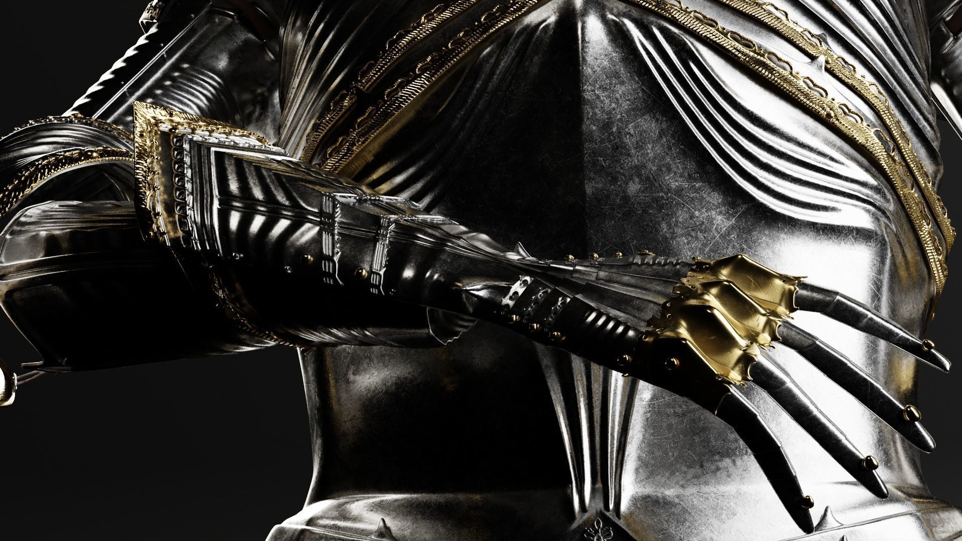 Highly Detailed Gothic Armor 3D model_5