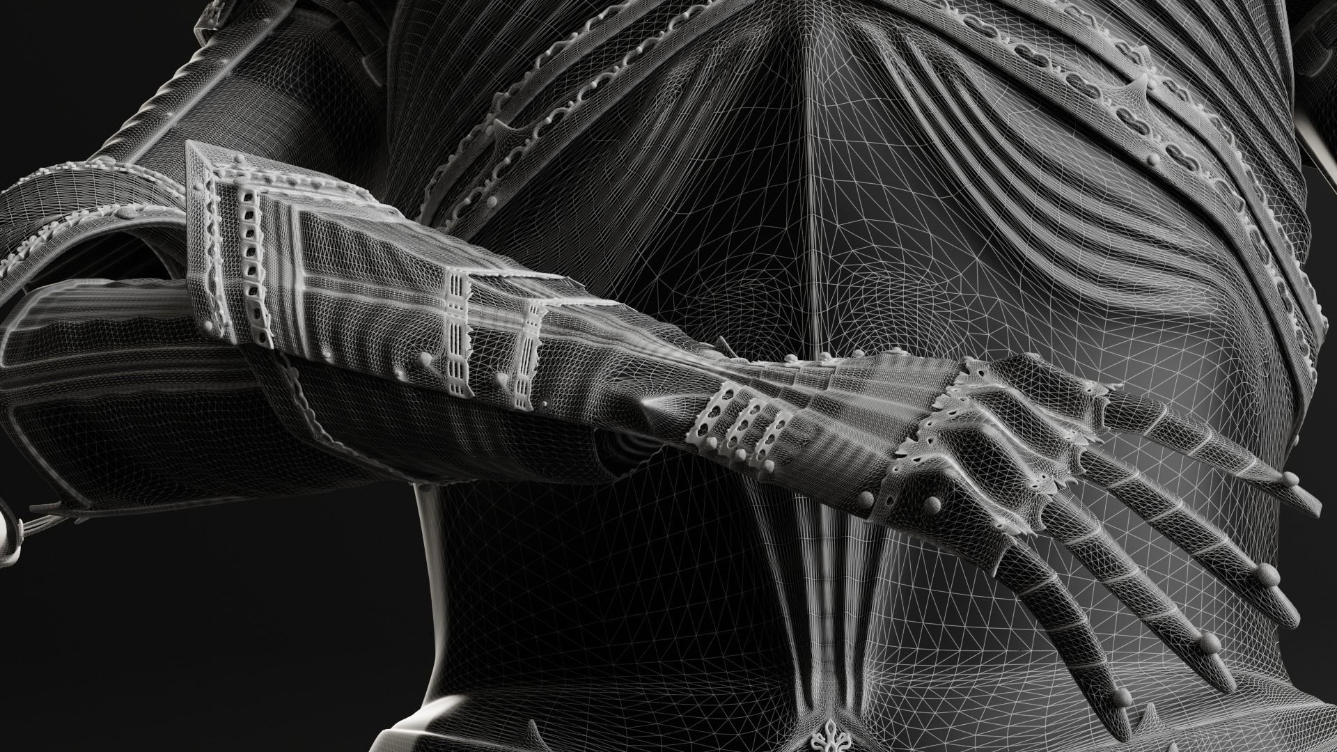 Highly Detailed Gothic Armor 3D model_6