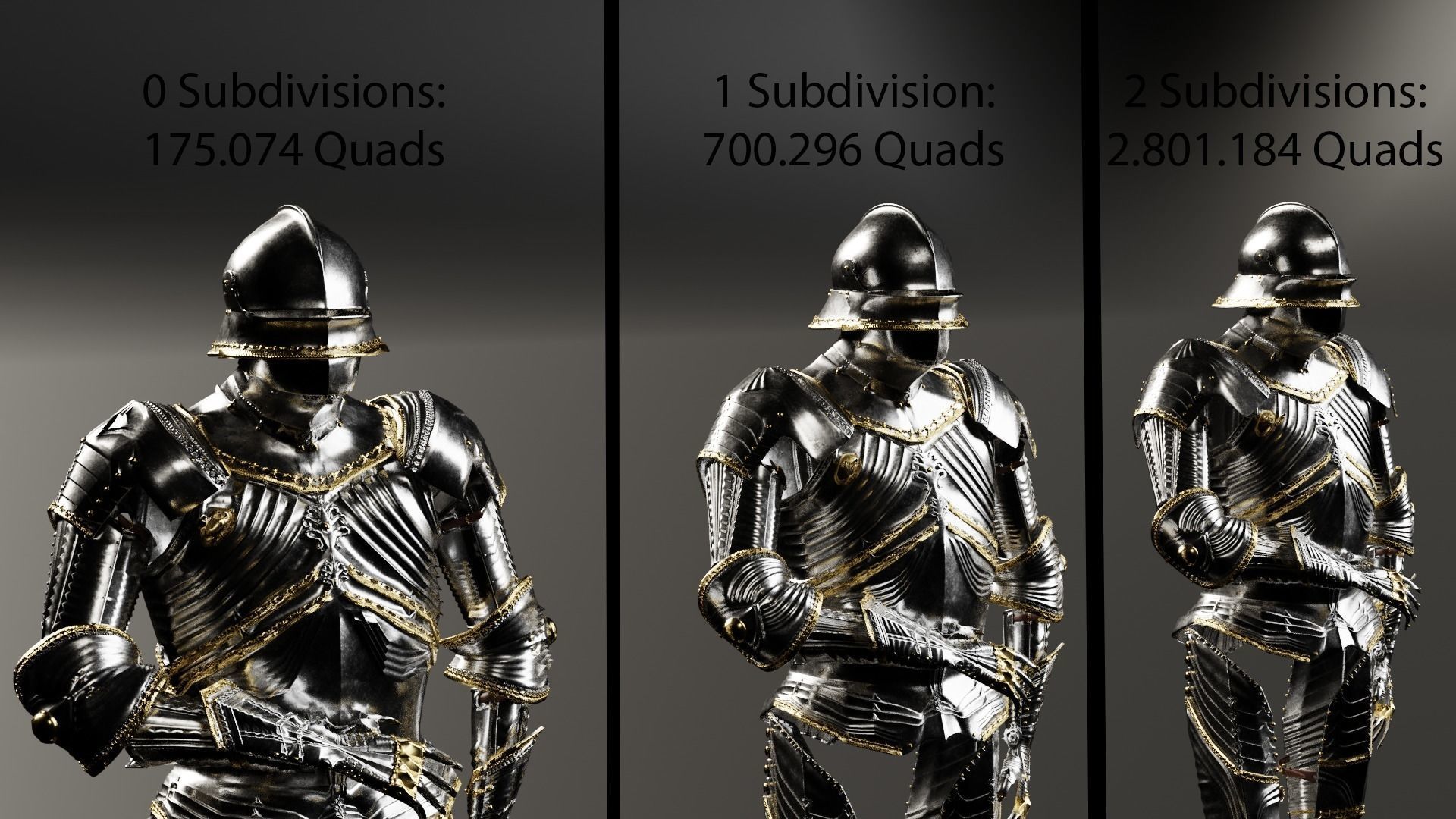 Highly Detailed Gothic Armor 3D model_9