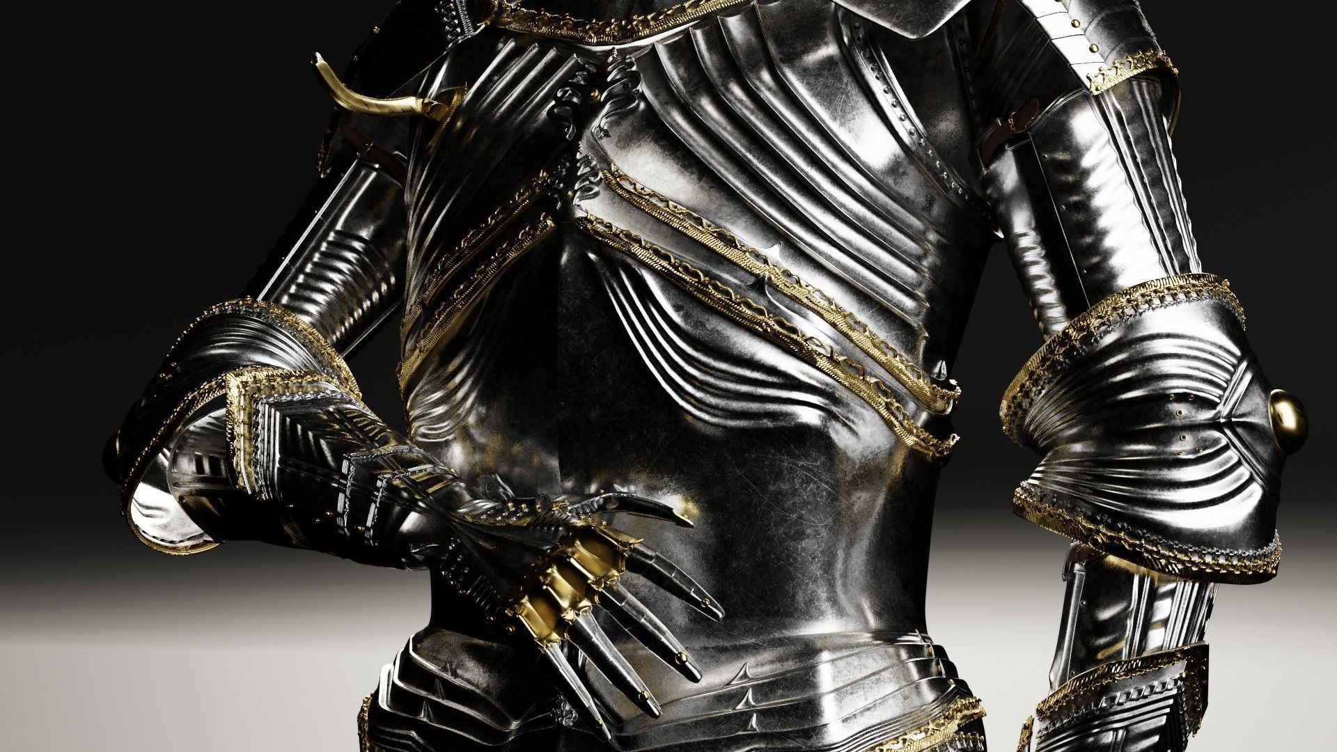 Highly Detailed Gothic Armor 3D model_15
