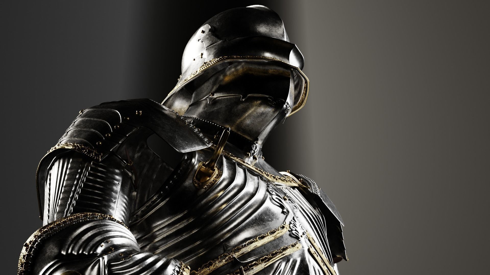Highly Detailed Gothic Armor 3D model_2
