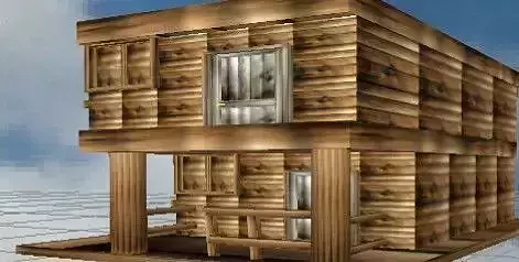 HD wood two floor building