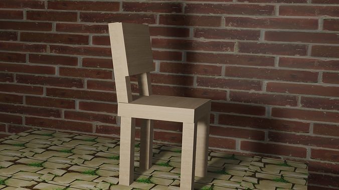 Simple Furniture with floor and wall Free 3D model