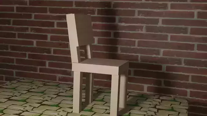 Simple Furniture with floor and wall Free 3D model